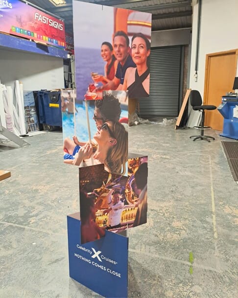 An image of the Triangular Displays for Celebrity Cruises.